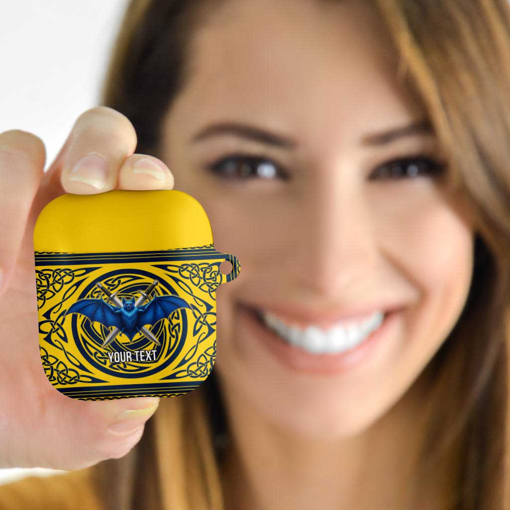 Personalized Brecknockshire Wales AirPods Case Welsh Celtic Bat And Swords Design - Wonder Print Shop