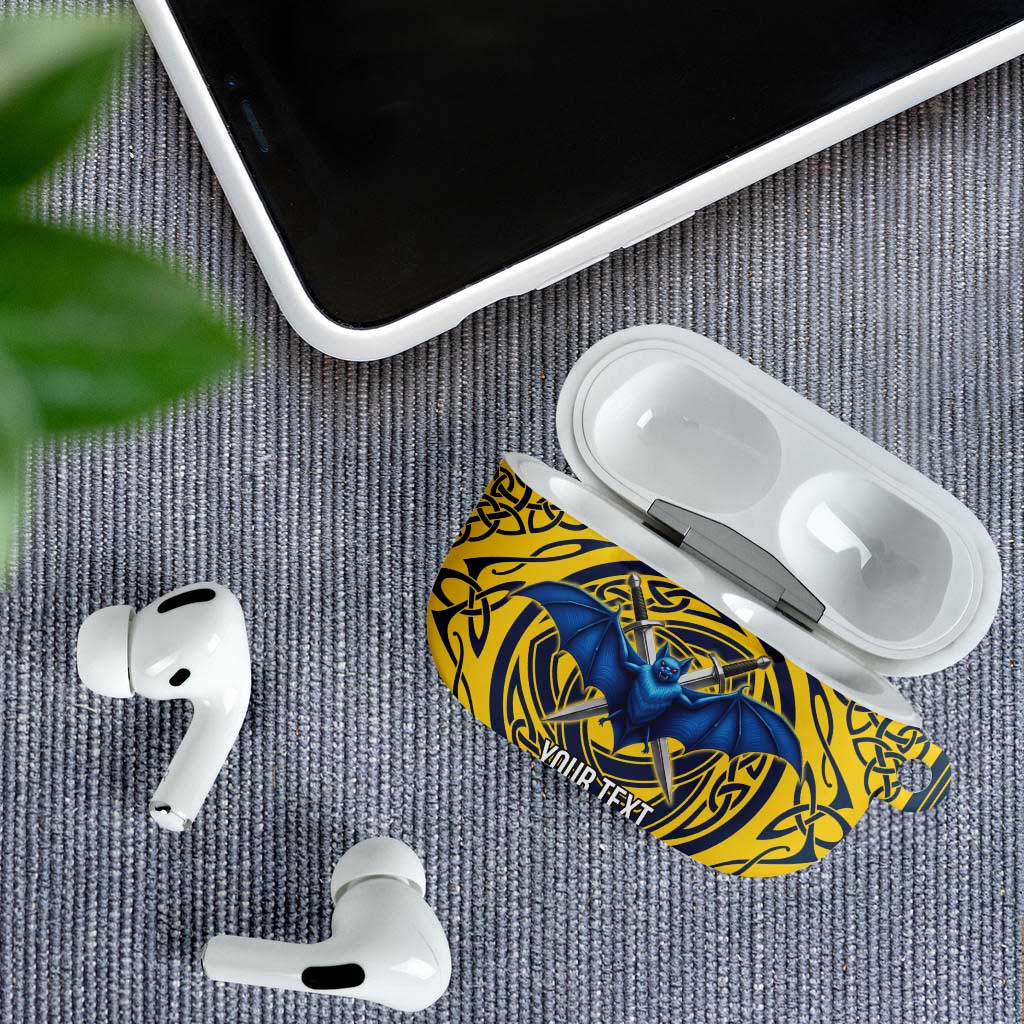 Personalized Brecknockshire Wales AirPods Case Welsh Celtic Bat And Swords Design - Wonder Print Shop