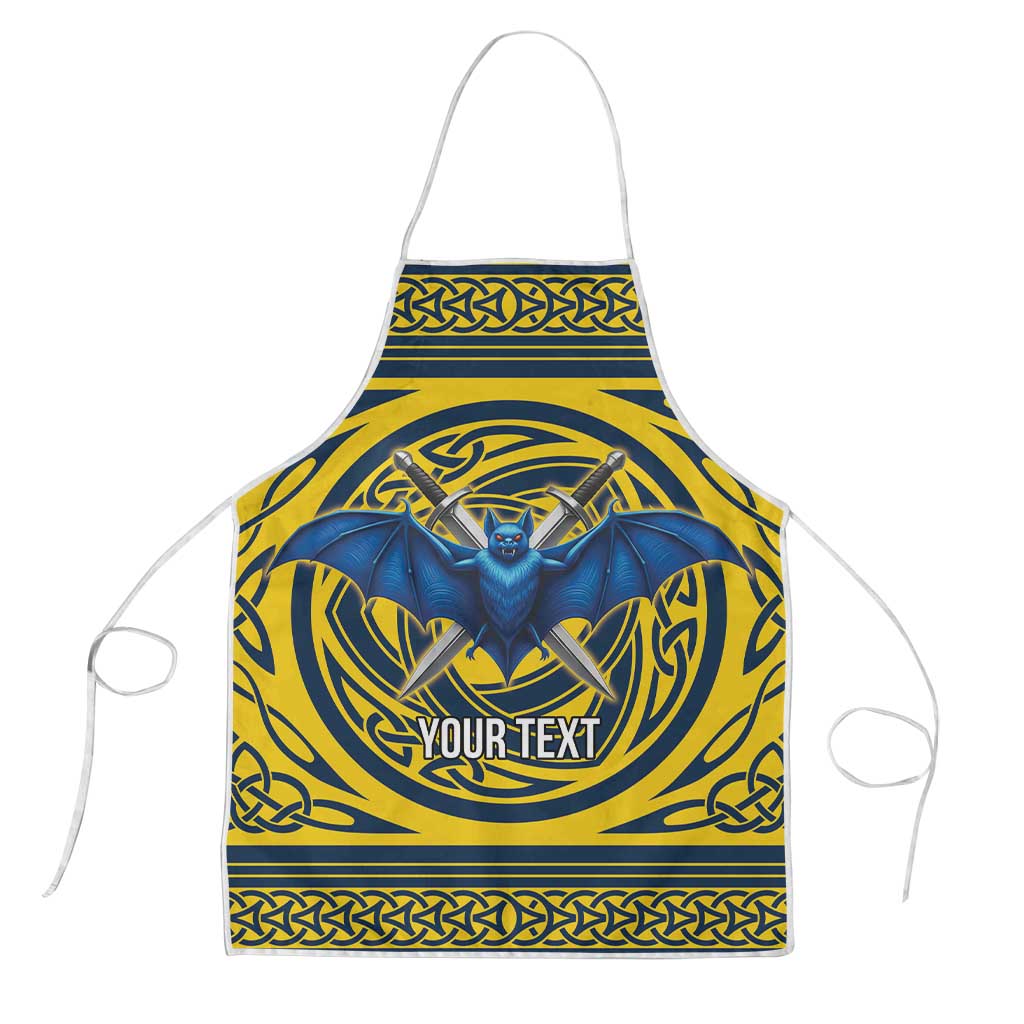 Personalized Brecknockshire Wales Apron Welsh Celtic Bat And Swords Design - Wonder Print Shop