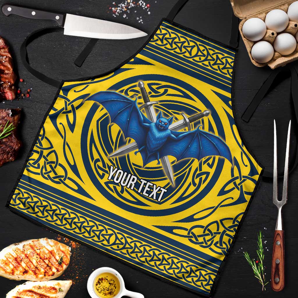 Personalized Brecknockshire Wales Apron Welsh Celtic Bat And Swords Design - Wonder Print Shop