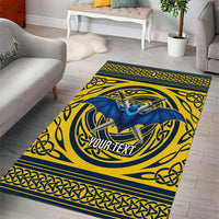 Personalized Brecknockshire Wales Area Rug Welsh Celtic Bat And Swords Design - Wonder Print Shop