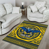 Personalized Brecknockshire Wales Area Rug Welsh Celtic Bat And Swords Design - Wonder Print Shop