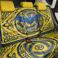 Personalized Brecknockshire Wales Back Car Seat Cover Welsh Celtic Bat And Swords Design - Wonder Print Shop