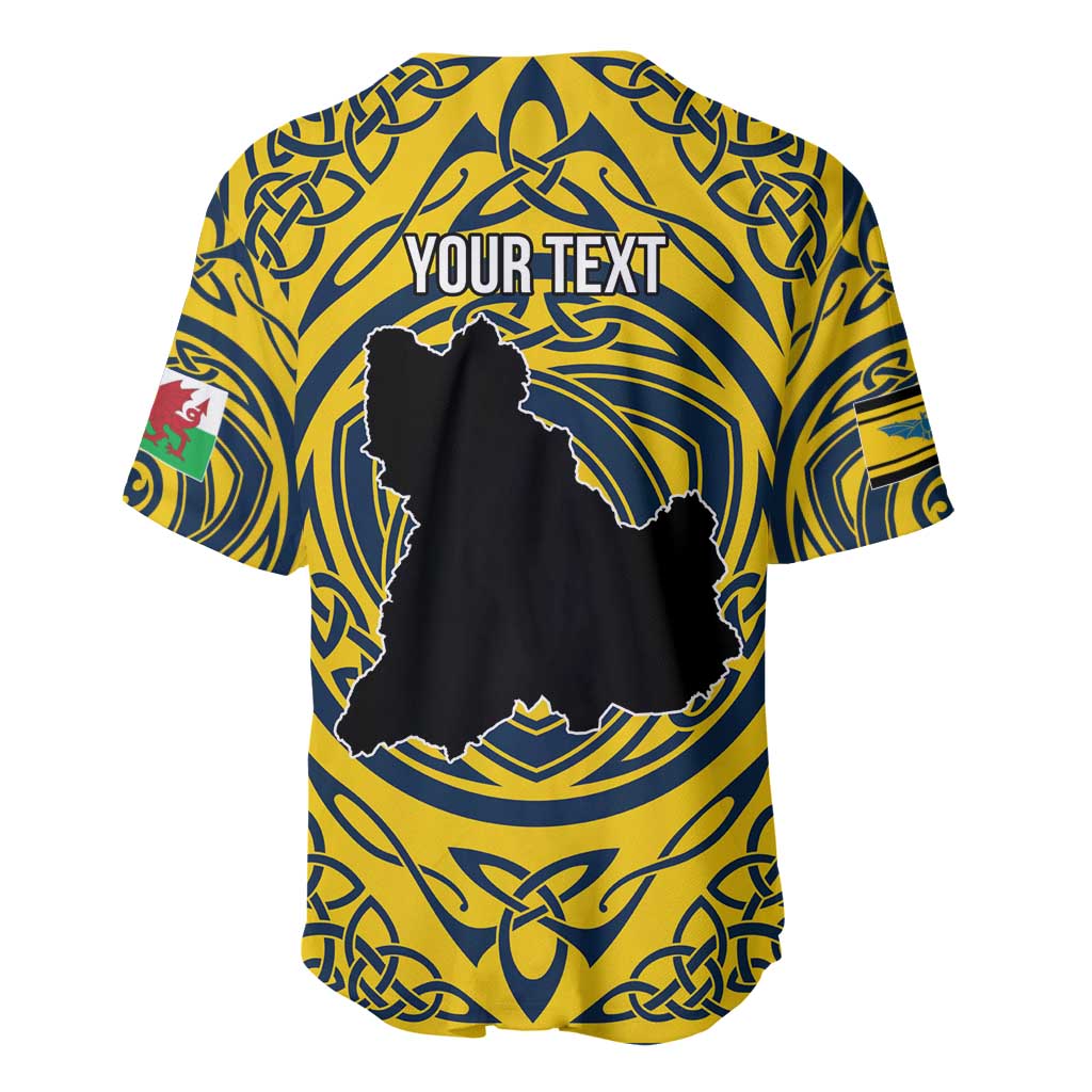 Personalized Brecknockshire Wales Baseball Jersey Welsh Celtic Bat And Swords Design - Wonder Print Shop
