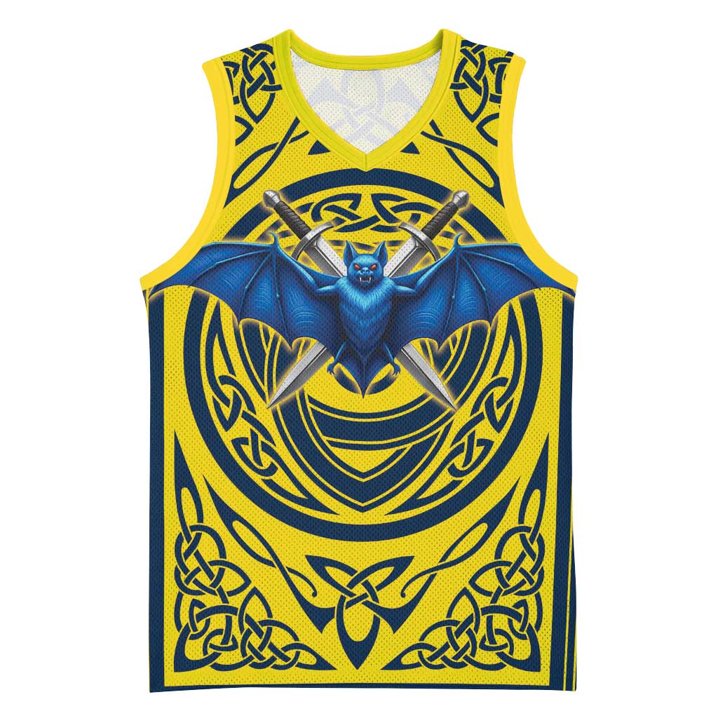Personalized Brecknockshire Wales Basketball Jersey Welsh Celtic Bat And Swords Design - Wonder Print Shop