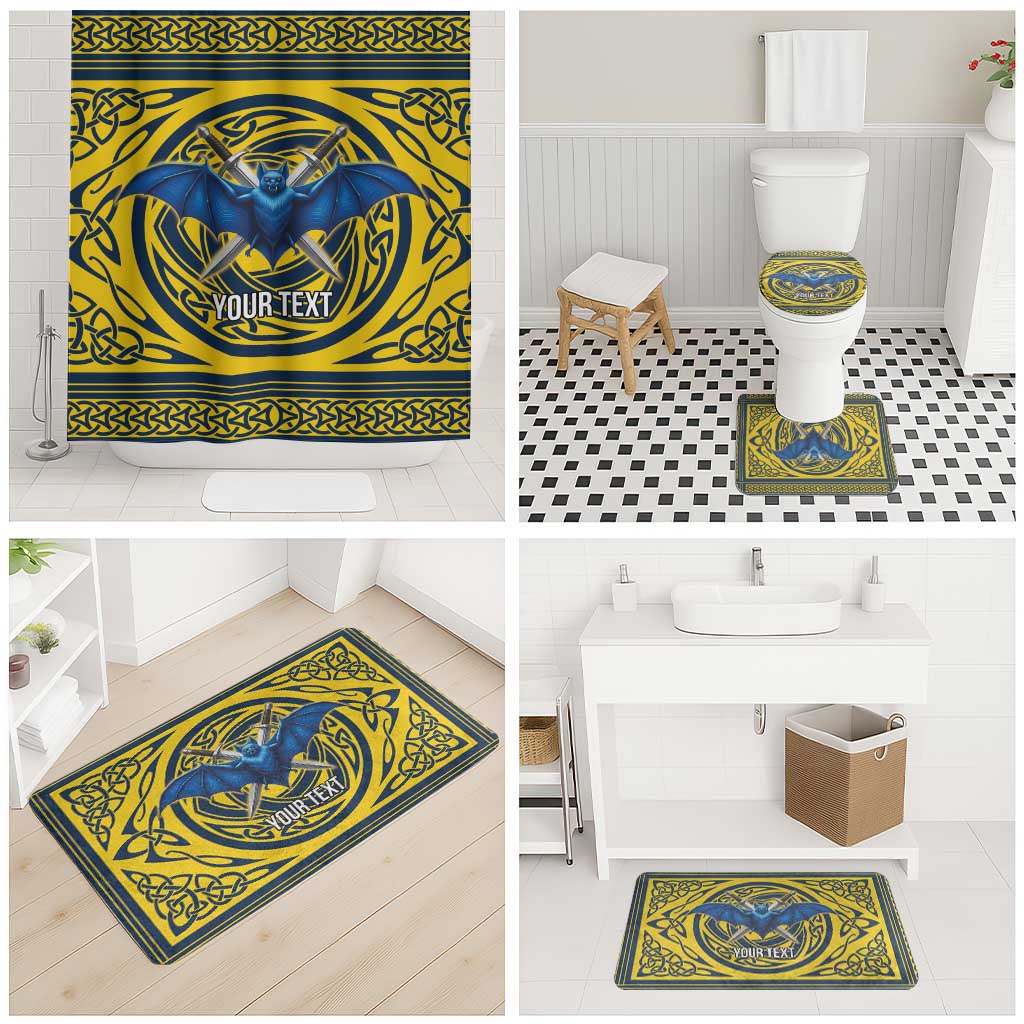 Personalized Brecknockshire Wales Bathroom Set Welsh Celtic Bat And Swords Design - Wonder Print Shop