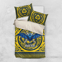 Personalized Brecknockshire Wales Bedding Set Welsh Celtic Bat And Swords Design - Wonder Print Shop