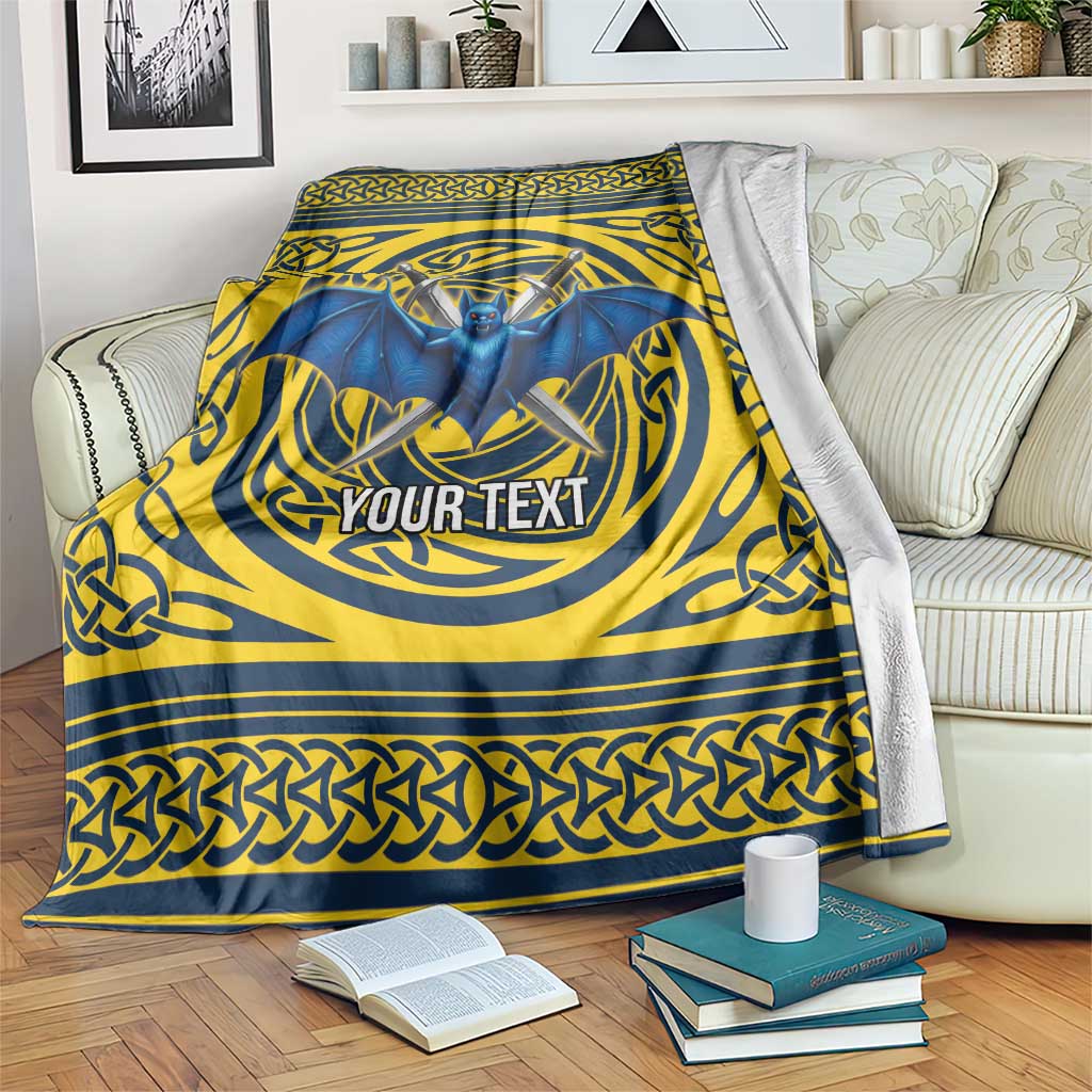 Personalized Brecknockshire Wales Blanket Welsh Celtic Bat And Swords Design - Wonder Print Shop