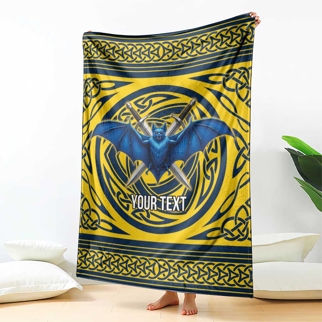 Personalized Brecknockshire Wales Blanket Welsh Celtic Bat And Swords Design - Wonder Print Shop