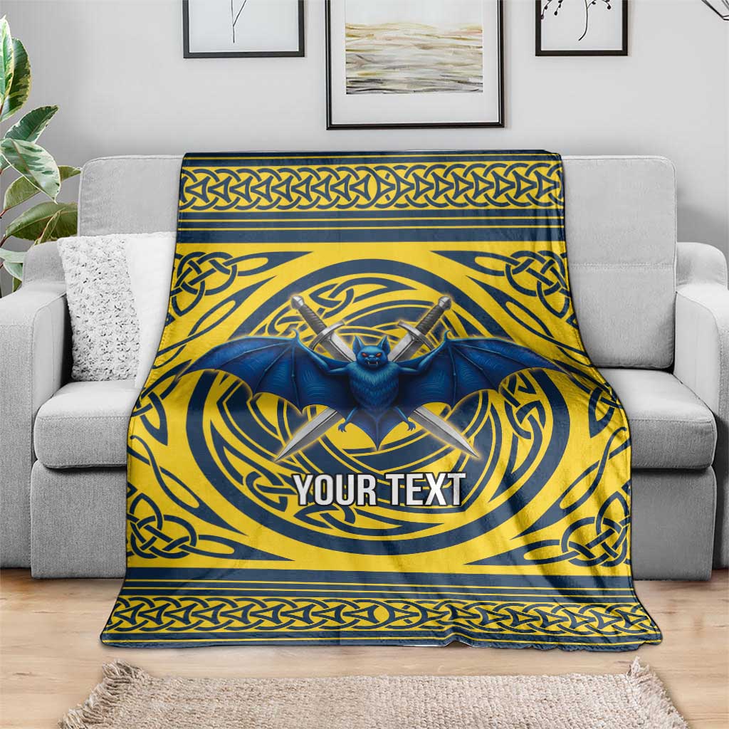 Personalized Brecknockshire Wales Blanket Welsh Celtic Bat And Swords Design - Wonder Print Shop