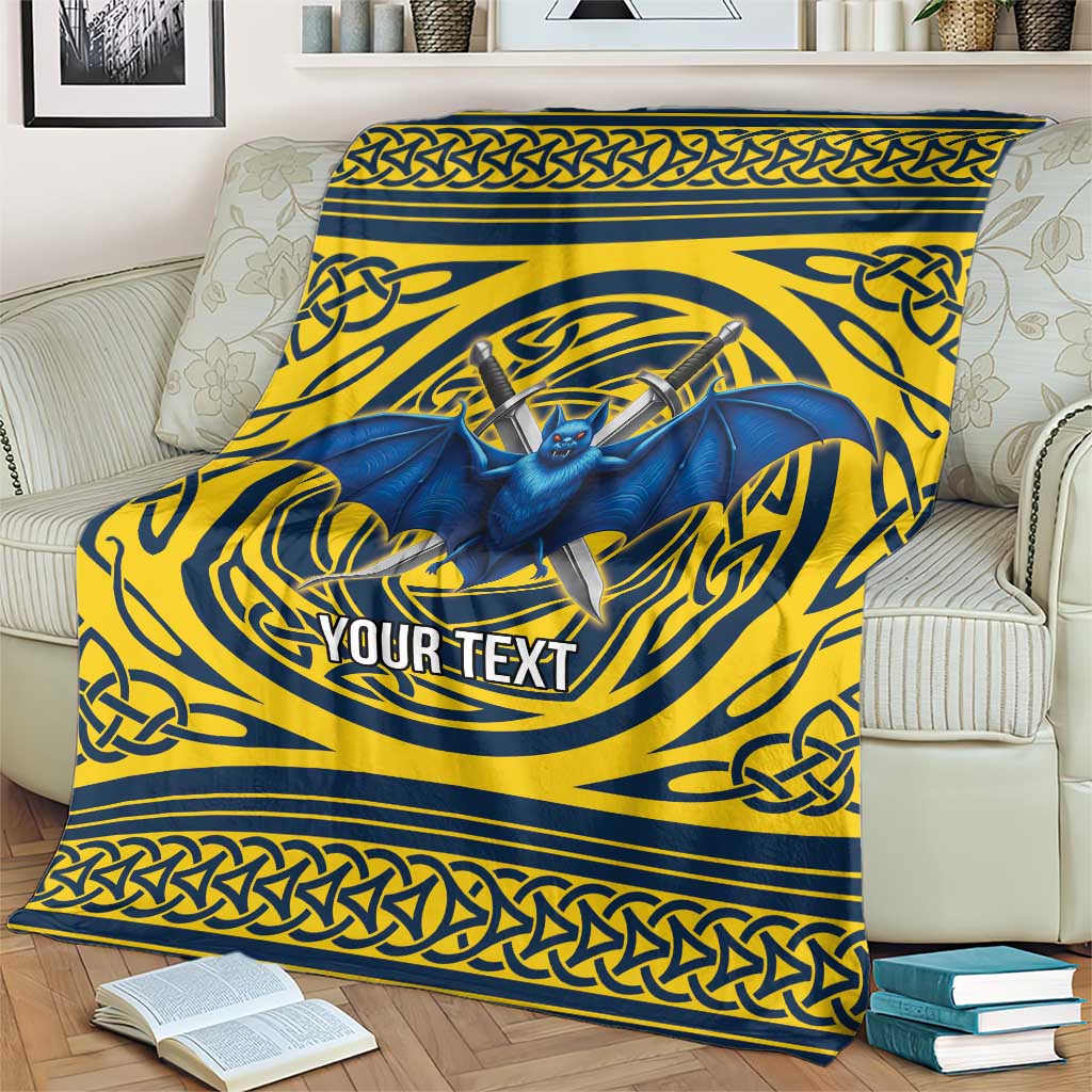Personalized Brecknockshire Wales Blanket Welsh Celtic Bat And Swords Design - Wonder Print Shop