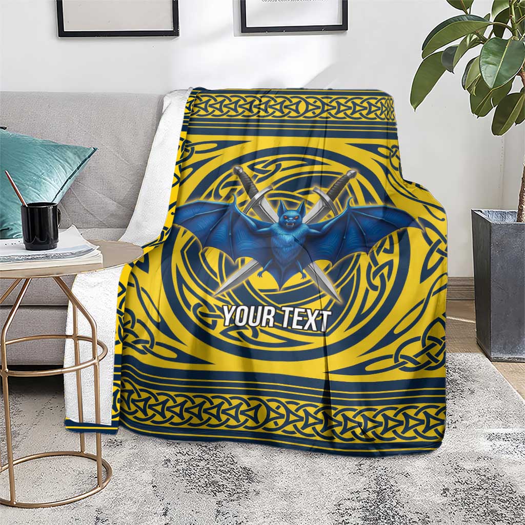 Personalized Brecknockshire Wales Blanket Welsh Celtic Bat And Swords Design - Wonder Print Shop