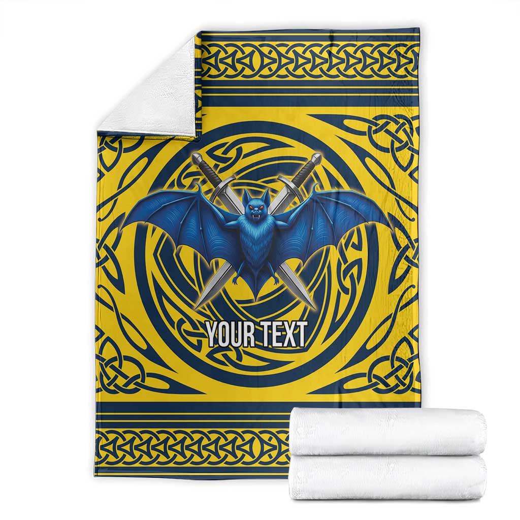 Personalized Brecknockshire Wales Blanket Welsh Celtic Bat And Swords Design - Wonder Print Shop