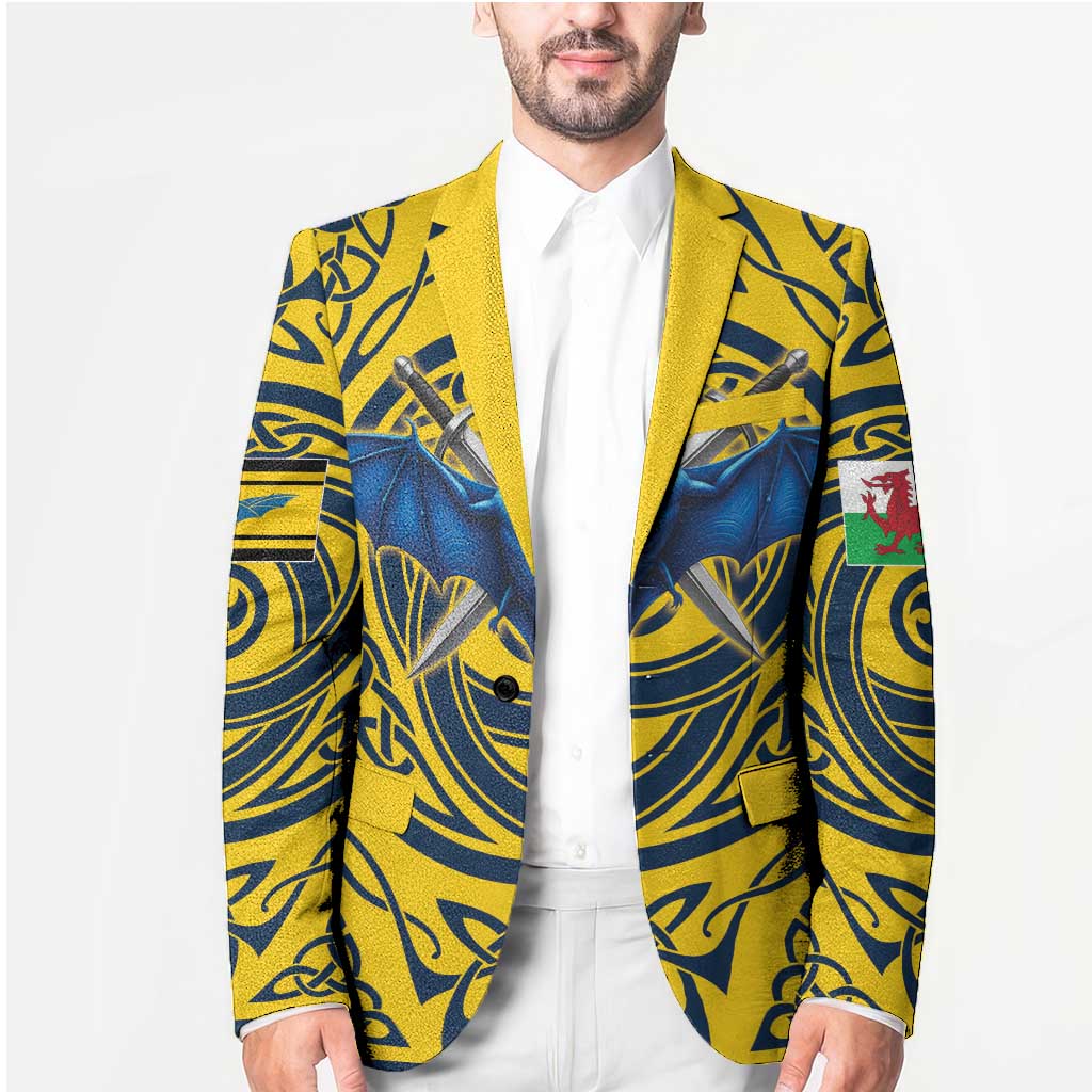 Personalized Brecknockshire Wales Blazer Welsh Celtic Bat And Swords Design - Wonder Print Shop