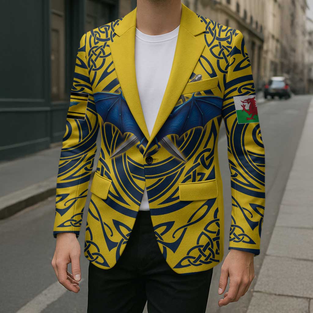 Personalized Brecknockshire Wales Blazer Welsh Celtic Bat And Swords Design - Wonder Print Shop