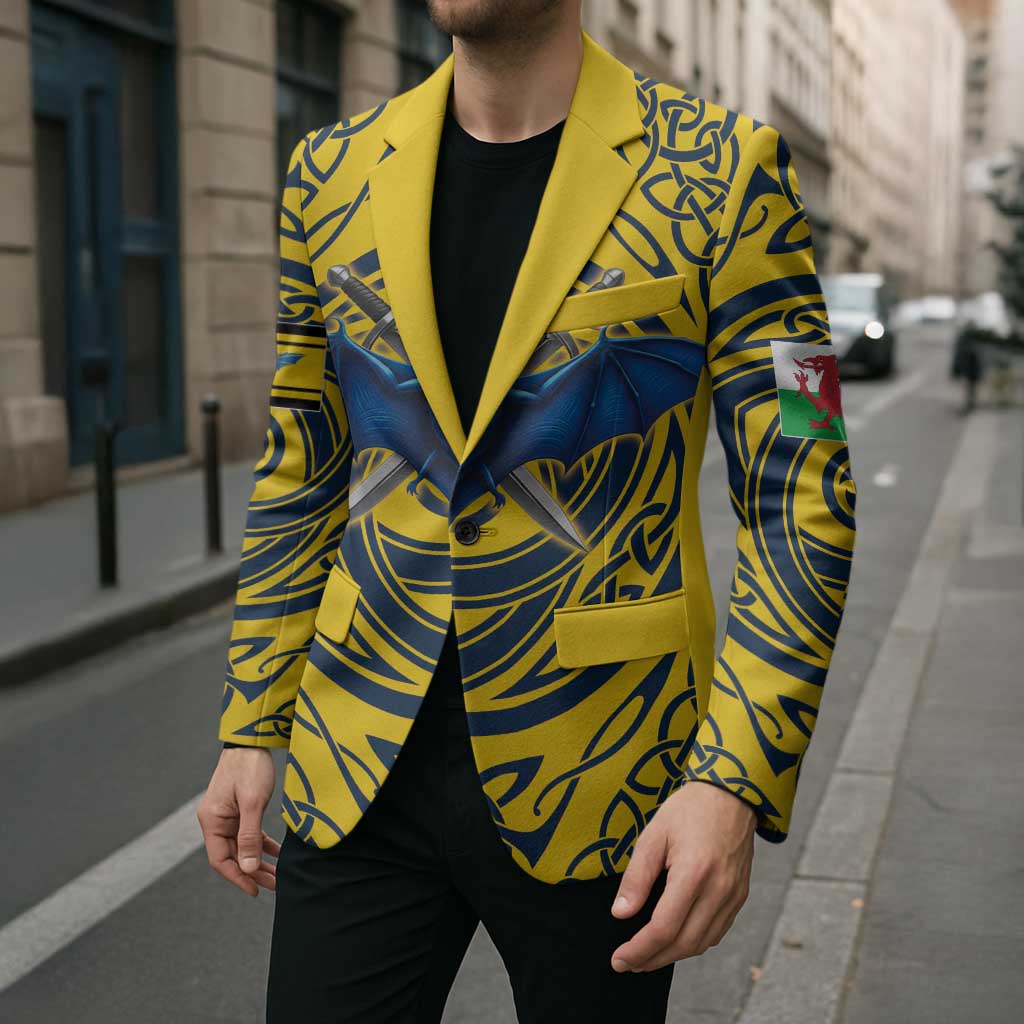 Personalized Brecknockshire Wales Blazer Welsh Celtic Bat And Swords Design - Wonder Print Shop