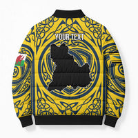 Personalized Brecknockshire Wales Bomber Puffer Jacket Welsh Celtic Bat And Swords Design - Wonder Print Shop