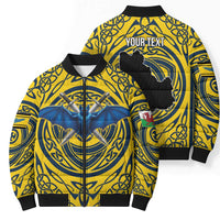 Personalized Brecknockshire Wales Bomber Puffer Jacket Welsh Celtic Bat And Swords Design - Wonder Print Shop