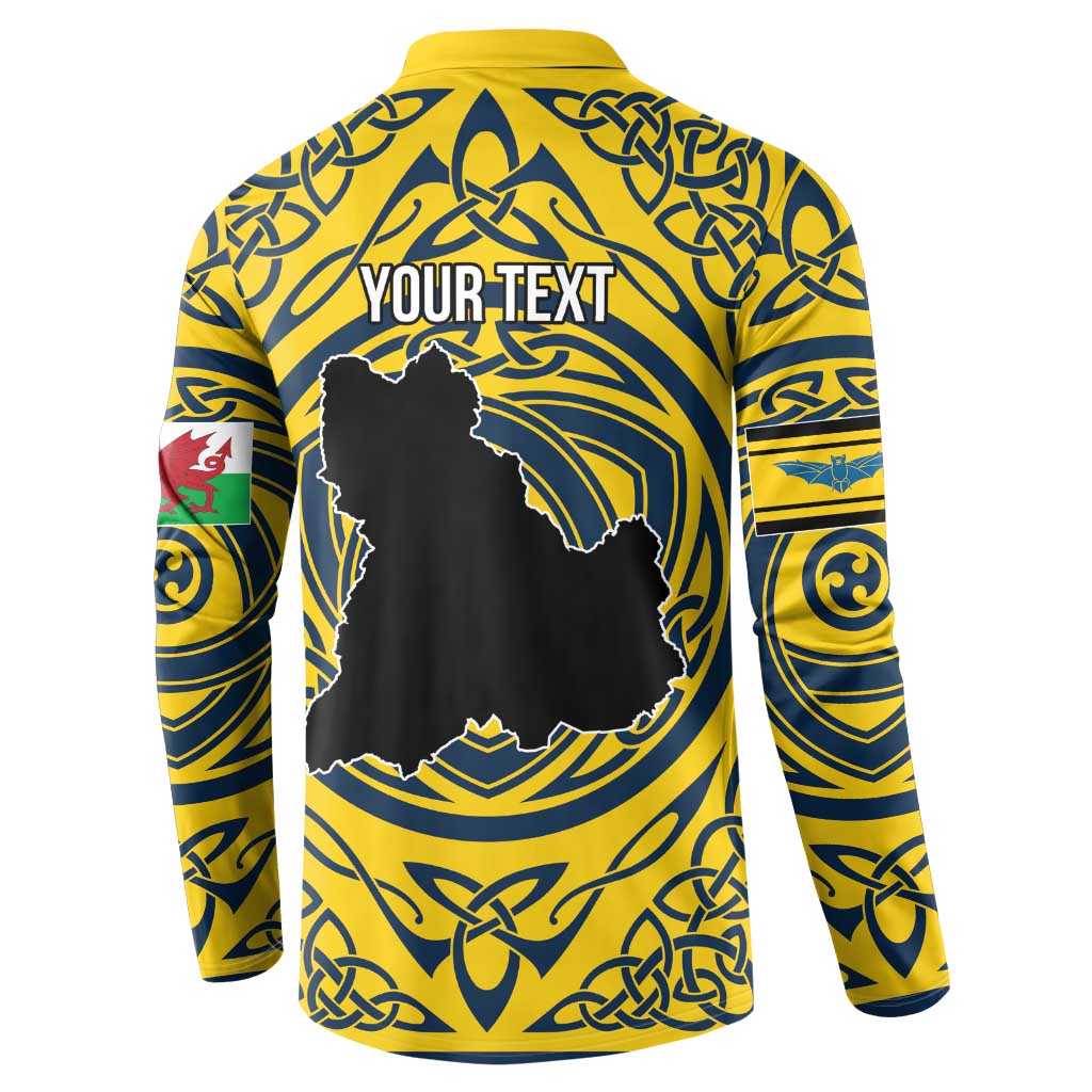 Personalized Brecknockshire Wales Button Sweatshirt Welsh Celtic Bat And Swords Design - Wonder Print Shop