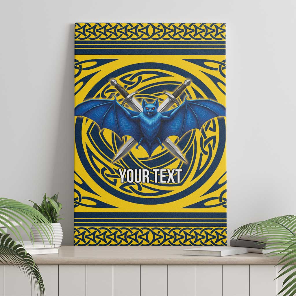 Personalized Brecknockshire Wales Canvas Wall Art Welsh Celtic Bat And Swords Design - Wonder Print Shop