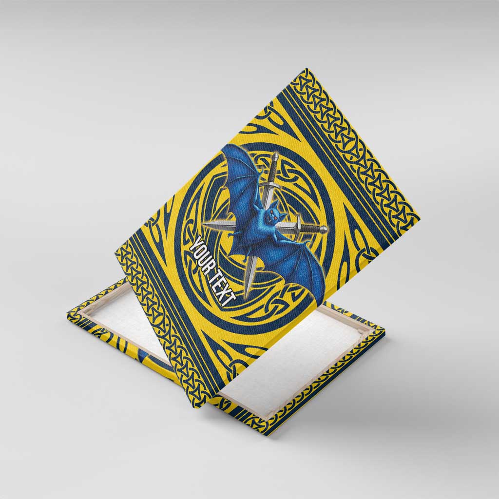 Personalized Brecknockshire Wales Canvas Wall Art Welsh Celtic Bat And Swords Design - Wonder Print Shop