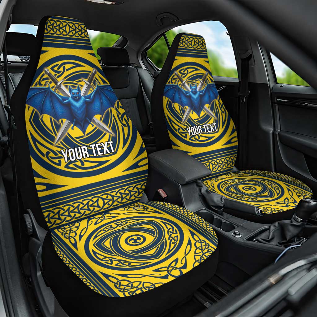 Personalized Brecknockshire Wales Car Seat Cover Welsh Celtic Bat And Swords Design - Wonder Print Shop