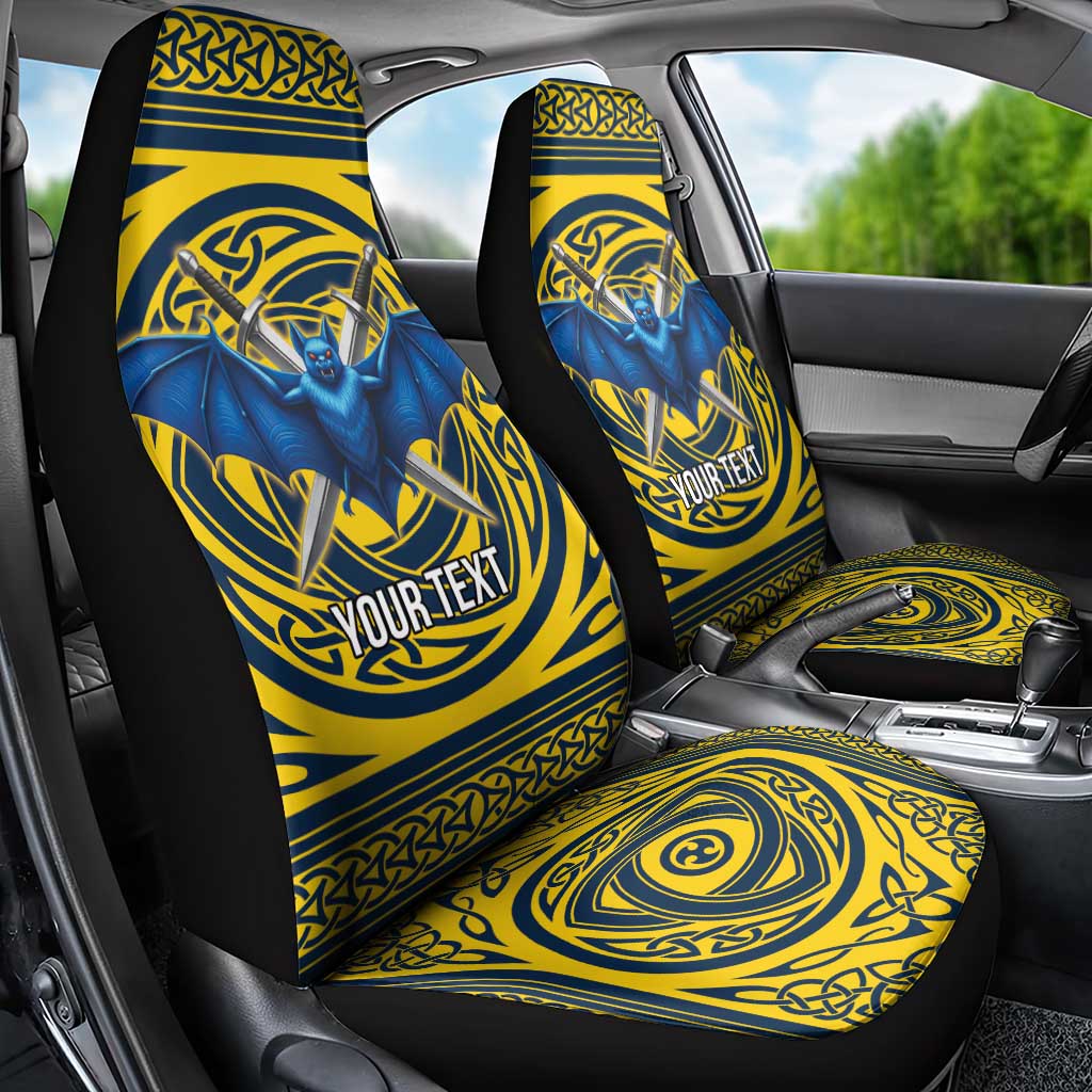 Personalized Brecknockshire Wales Car Seat Cover Welsh Celtic Bat And Swords Design - Wonder Print Shop