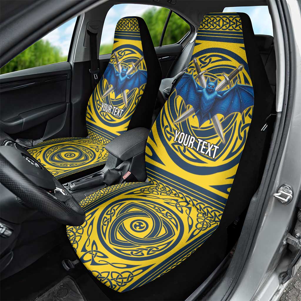 Personalized Brecknockshire Wales Car Seat Cover Welsh Celtic Bat And Swords Design - Wonder Print Shop