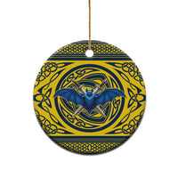 Personalized Brecknockshire Wales Ceramic Ornament Welsh Celtic Bat And Swords Design - Wonder Print Shop