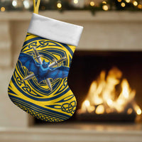 Personalized Brecknockshire Wales Christmas Stocking Welsh Celtic Bat And Swords Design - Wonder Print Shop