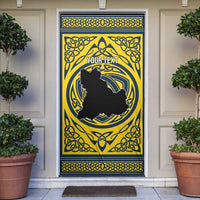 Personalized Brecknockshire Wales Door Cover Welsh Celtic Bat And Swords Design - Wonder Print Shop