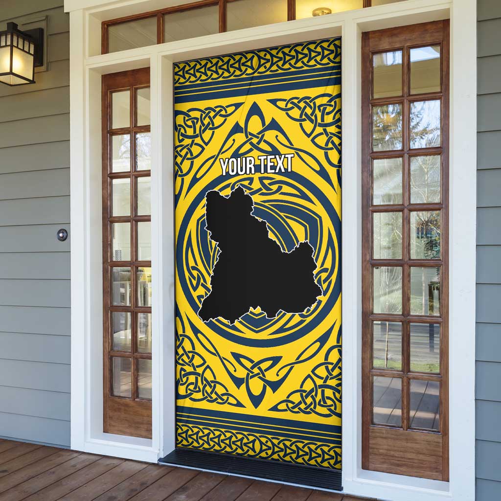 Personalized Brecknockshire Wales Door Cover Welsh Celtic Bat And Swords Design - Wonder Print Shop