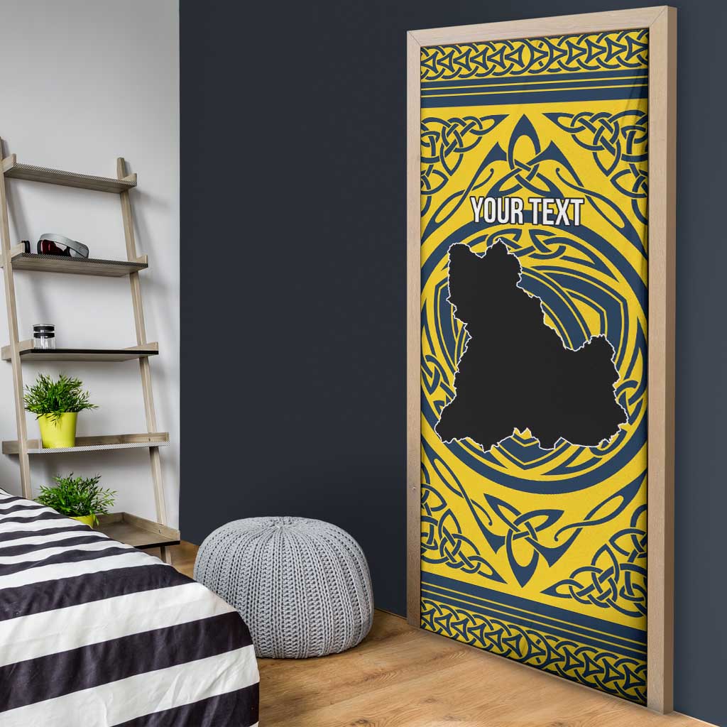 Personalized Brecknockshire Wales Door Cover Welsh Celtic Bat And Swords Design - Wonder Print Shop