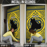 Personalized Brecknockshire Wales Door Cover Welsh Celtic Bat And Swords Design - Wonder Print Shop