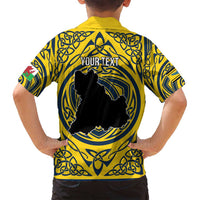 Personalized Brecknockshire Wales Family Matching Long Sleeve Bodycon Dress and Hawaiian Shirt Welsh Celtic Bat And Swords Design - Wonder Print Shop