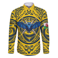 Personalized Brecknockshire Wales Family Matching Long Sleeve Bodycon Dress and Hawaiian Shirt Welsh Celtic Bat And Swords Design - Wonder Print Shop