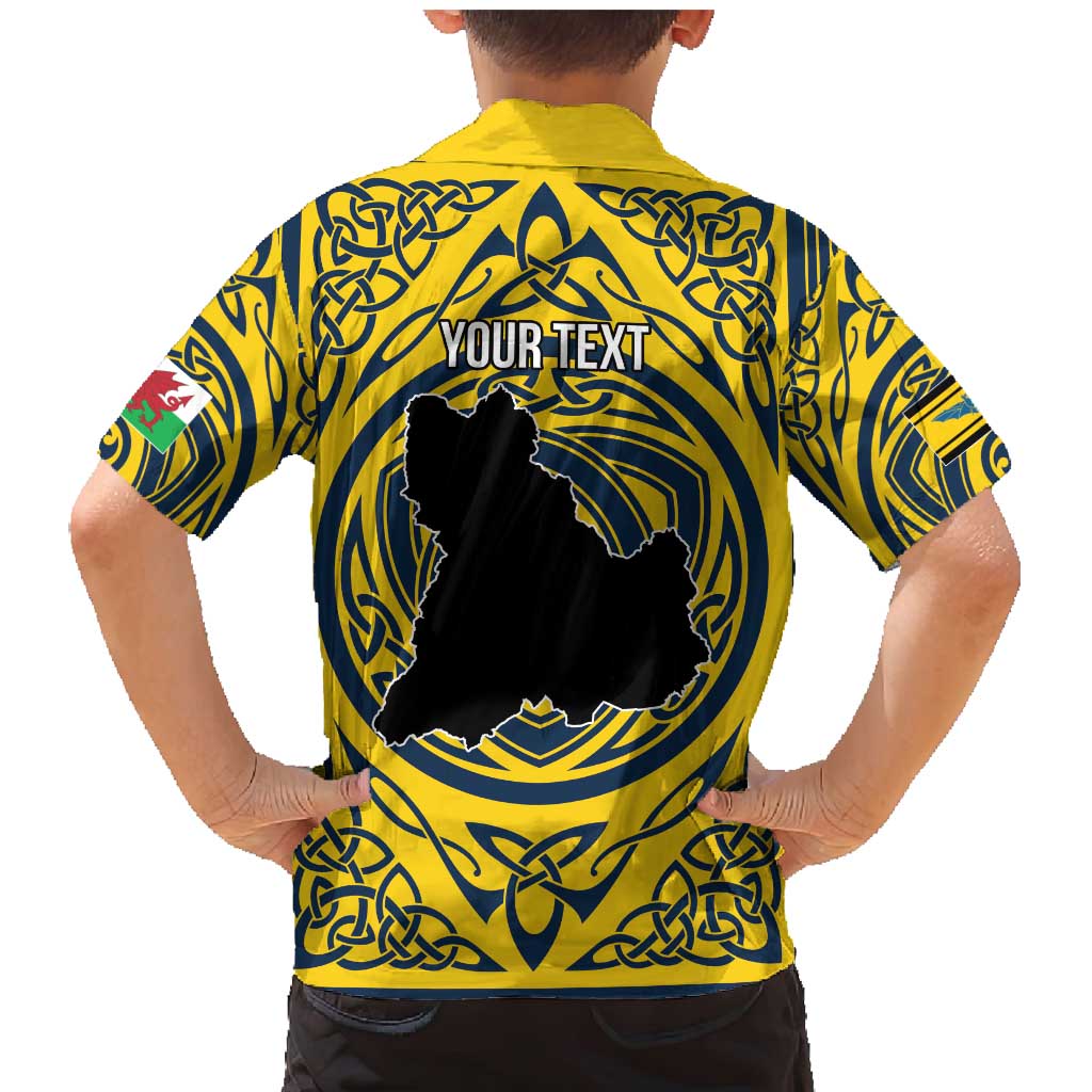 Personalized Brecknockshire Wales Family Matching Mermaid Dress and Hawaiian Shirt Welsh Celtic Bat And Swords Design - Wonder Print Shop