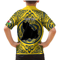 Personalized Brecknockshire Wales Family Matching Mermaid Dress and Hawaiian Shirt Welsh Celtic Bat And Swords Design - Wonder Print Shop