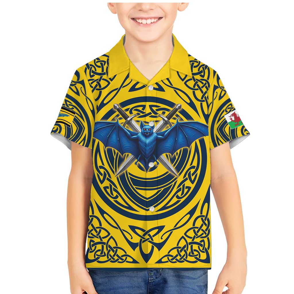 Personalized Brecknockshire Wales Family Matching Mermaid Dress and Hawaiian Shirt Welsh Celtic Bat And Swords Design - Wonder Print Shop