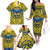 Personalized Brecknockshire Wales Family Matching Off The Shoulder Long Sleeve Dress and Hawaiian Shirt Welsh Celtic Bat And Swords Design - Wonder Print Shop