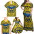 Personalized Brecknockshire Wales Family Matching Off Shoulder Maxi Dress and Hawaiian Shirt Welsh Celtic Bat And Swords Design - Wonder Print Shop