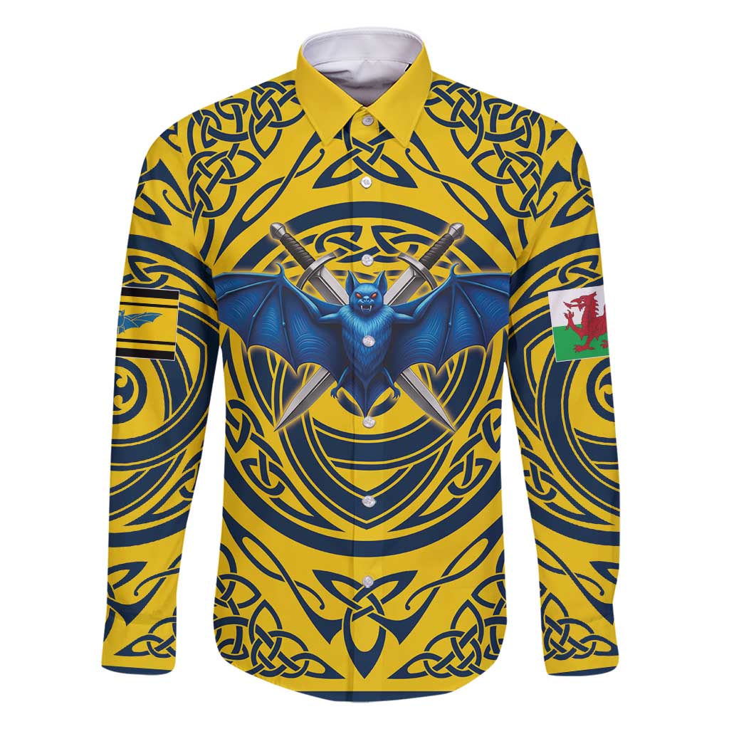 Personalized Brecknockshire Wales Family Matching Off Shoulder Short Dress and Hawaiian Shirt Welsh Celtic Bat And Swords Design - Wonder Print Shop