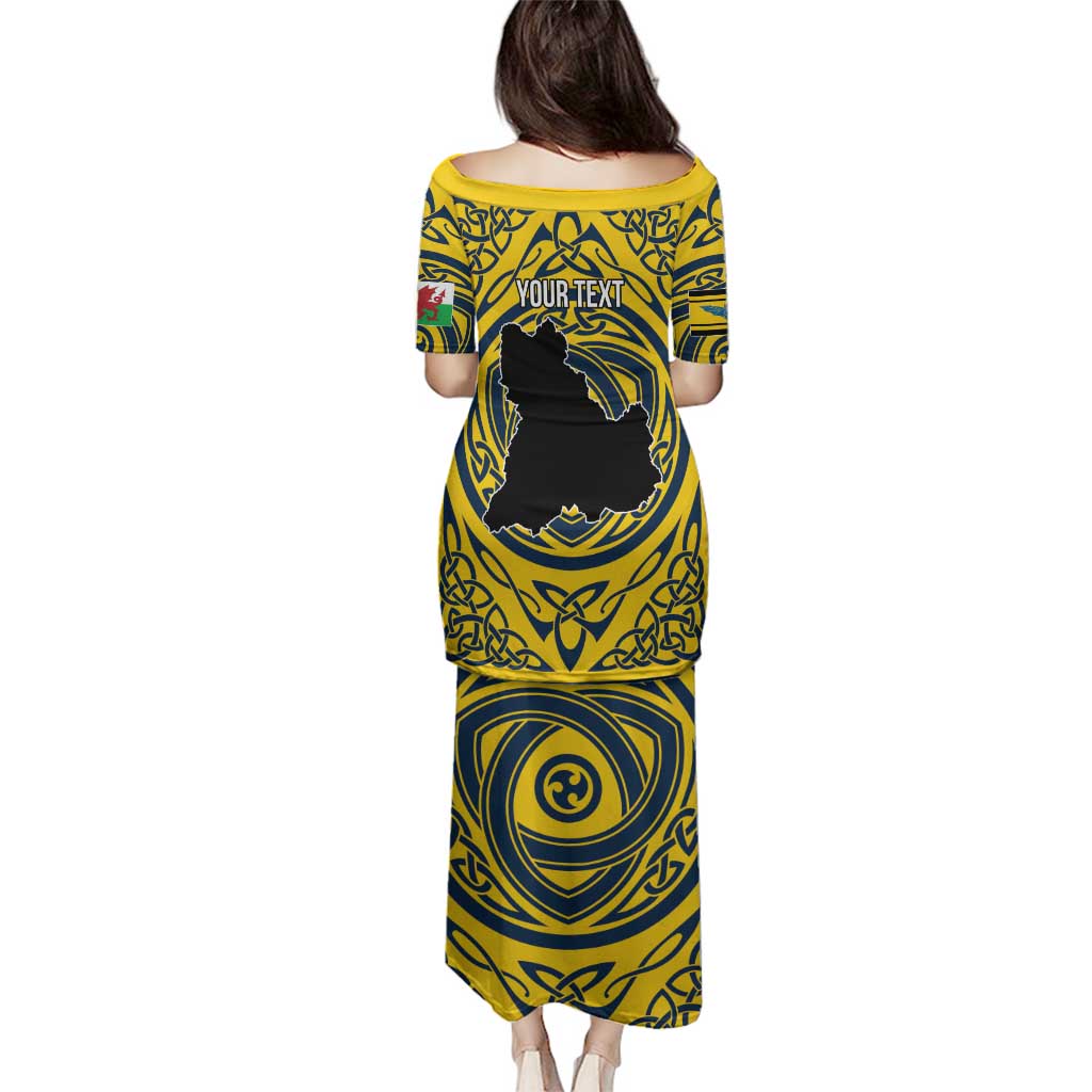 Personalized Brecknockshire Wales Family Matching Puletasi and Hawaiian Shirt Welsh Celtic Bat And Swords Design - Wonder Print Shop