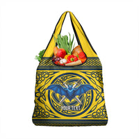 Personalized Brecknockshire Wales Grocery Bag Welsh Celtic Bat And Swords Design - Wonder Print Shop
