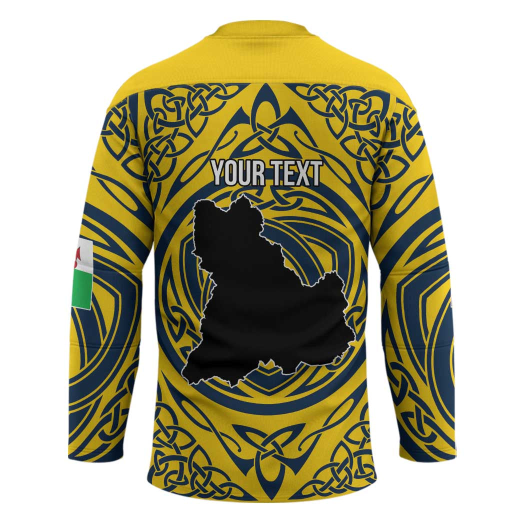Personalized Brecknockshire Wales Hockey Jersey Welsh Celtic Bat And Swords Design - Wonder Print Shop