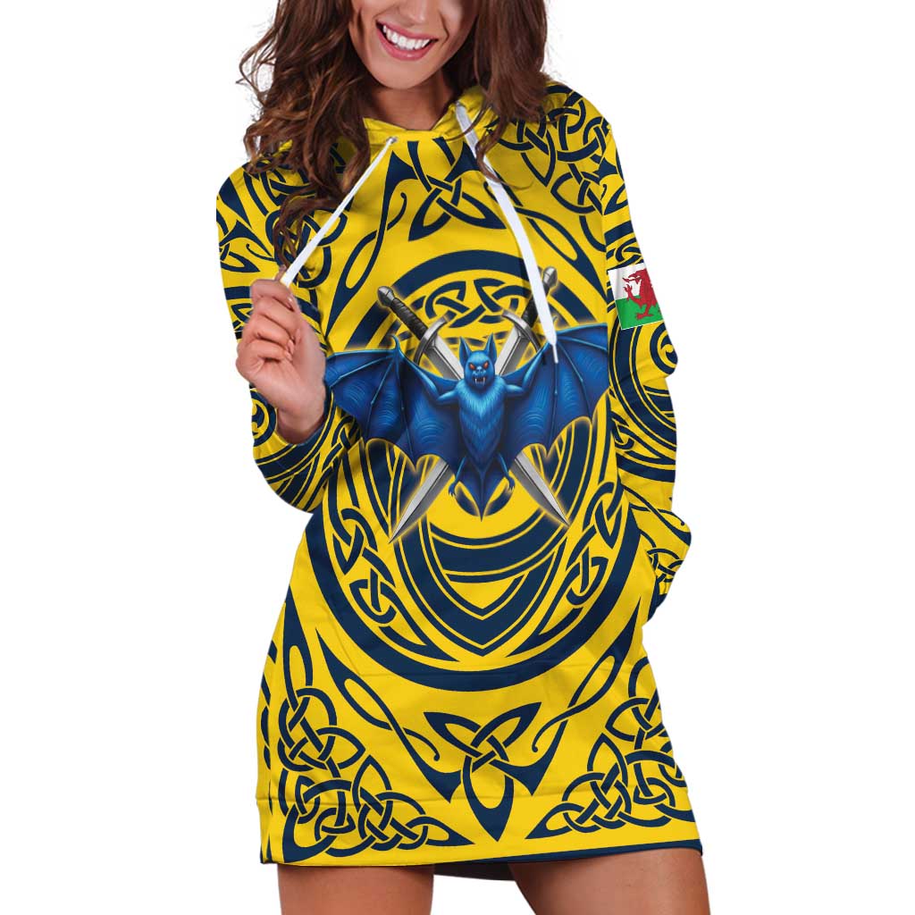 Personalized Brecknockshire Wales Hoodie Dress Welsh Celtic Bat And Swords Design - Wonder Print Shop