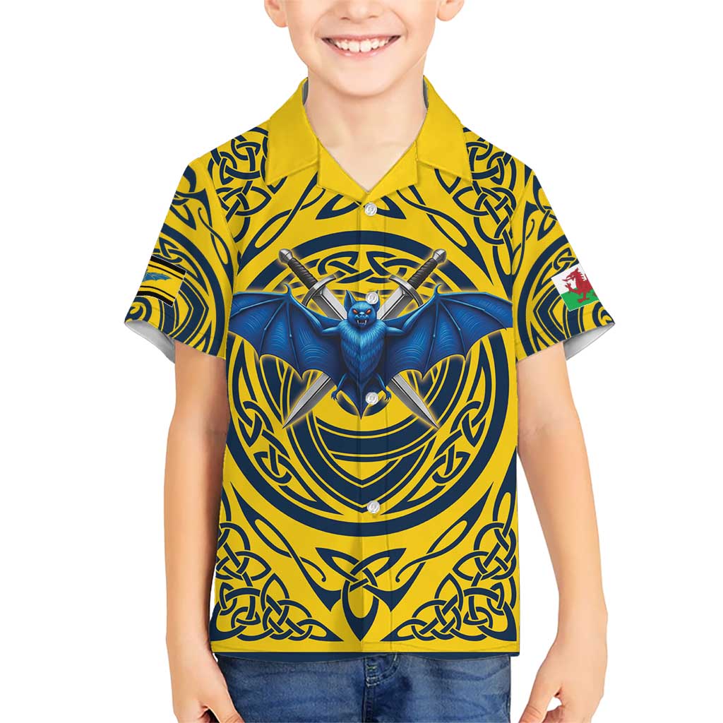 Personalized Brecknockshire Wales Kid Hawaiian Shirt Welsh Celtic Bat And Swords Design - Wonder Print Shop
