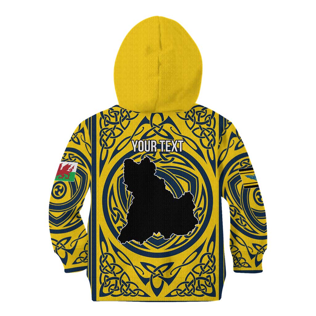 Personalized Brecknockshire Wales Kid Hoodie Welsh Celtic Bat And Swords Design - Wonder Print Shop