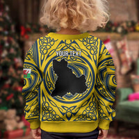 Personalized Brecknockshire Wales Kid Ugly Christmas Sweater Welsh Celtic Bat And Swords Design - Wonder Print Shop