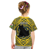 Personalized Brecknockshire Wales Kid T Shirt Welsh Celtic Bat And Swords Design - Wonder Print Shop